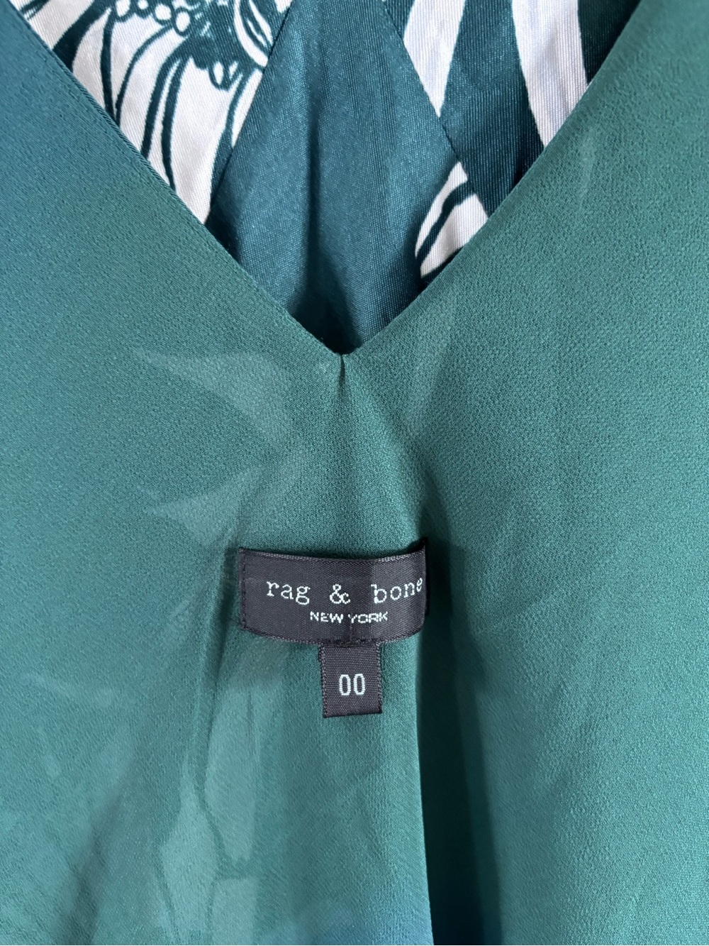 Rag and Bone Larissa Silk Slip Dress in Green Multi Size: 00 - Picture 8 of 16